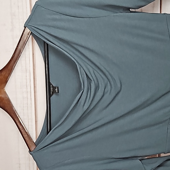 Ann Taylor Dusty Blue Cowl Neck Dress - Size 6 - Picture 8 of 12